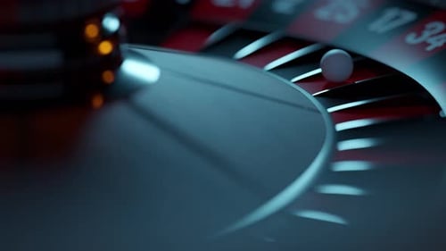 Close Up of Roulette Wheel at the Casino in Motion