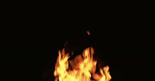 Close Up Shot of Fire Flames at Night