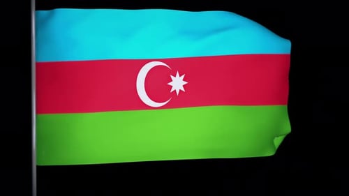 Azerbaijan National Flag Waving Animation