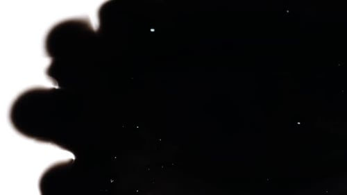 Black Ink Expanding Across White Background
