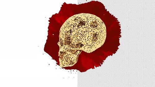 Golden Skull Transition with Fluid Blood Effect