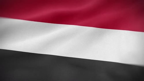 Realistic Fabric Waving Flag of Yemen Background