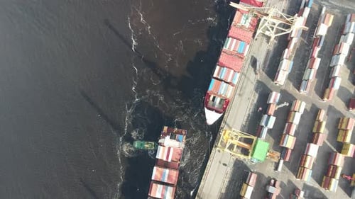Container ship in port