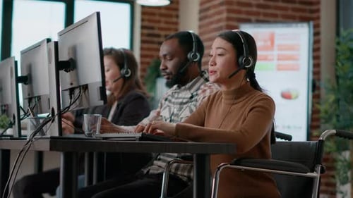 Diverse Customer Service Operators in Office