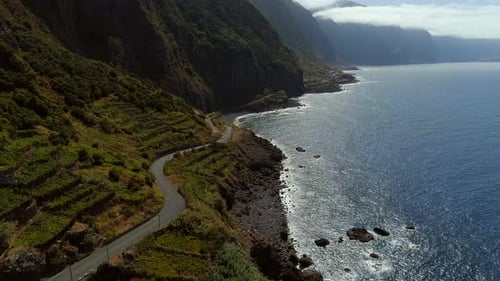 Sunset Coastal Road in Madeira