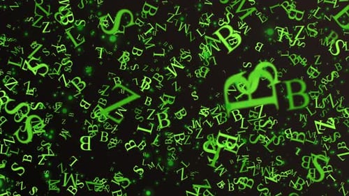 Fliegender Buchstabe Grün