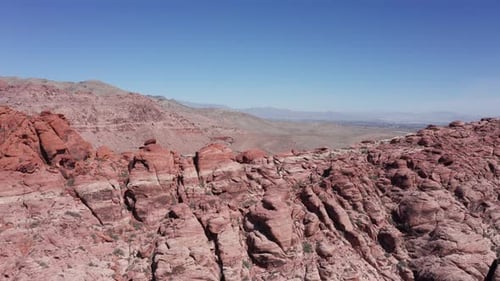Aerial View of Red Rock Desert Landscape