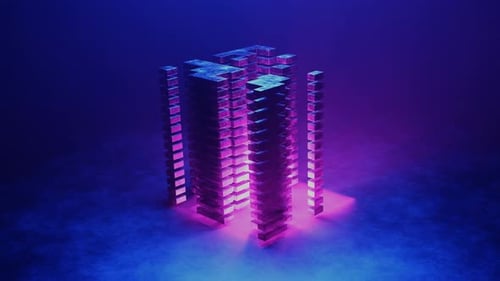 4K Neon Cyberpunk City Flythrough | Futuristic Science Fiction City Background