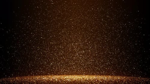 Twirling Golden Particle Background with Floor Base 4K