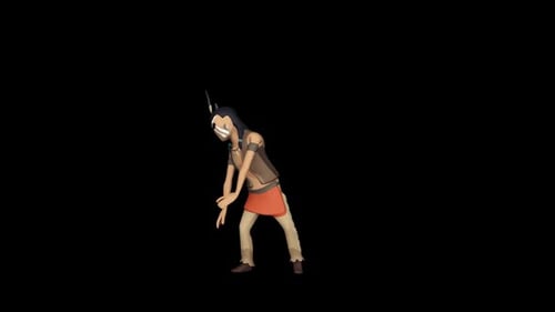 Stylized Indigenous Character Performing Dance Animation