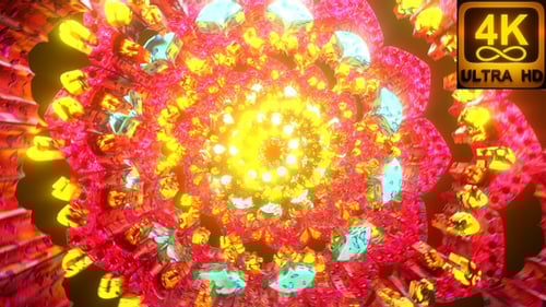 Audiovisual Oriental Art 3d Abstract Mandala Vj Kaleidoscope Trance seamless loop bright glow colors