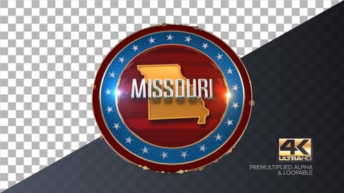 Animated 3D Patriotic Emblem with Rotating Flag and Custom Map