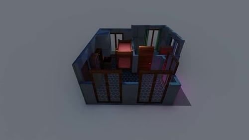 Isometric bedroom interior