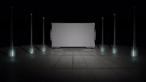 Futuristic Tech Screen Reveal with Pulsating Lights