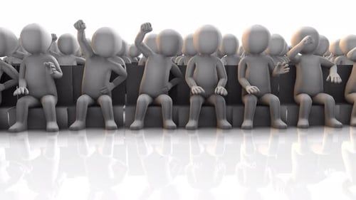 Minimalist 3D Audience Reacting Animation