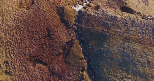 Aerial Iceland Waterfall