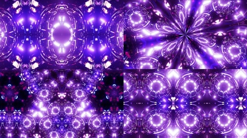 Futuristic Glowing Kaleidoscope Tunnel Loop Background