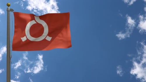 Realistic Waving Flag with Placeholder Logo