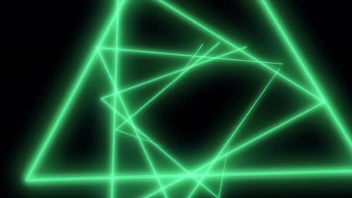 Lasers lines moving in triangular silhouettes