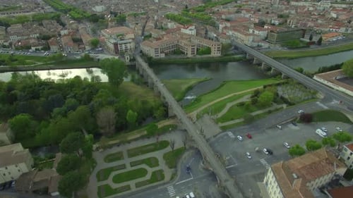 Flight Overlooking the Medieval European City with an Ancient Fortress and Carcassonne Castle 8