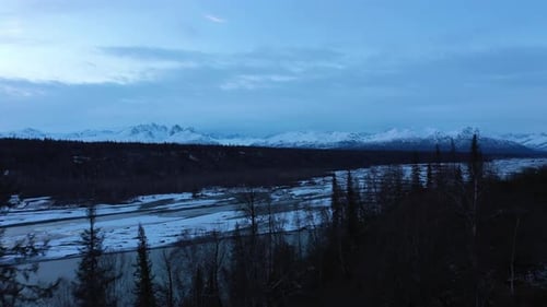 Mountains of Alaska in Winter