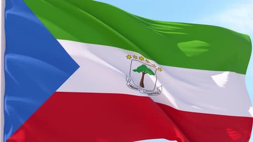 Equatorial Guinea National Flag Waving Animation