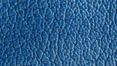 Blue Leather Closeup Production of Handmade Accessories Made of Genuine or Artificial Animal Skin