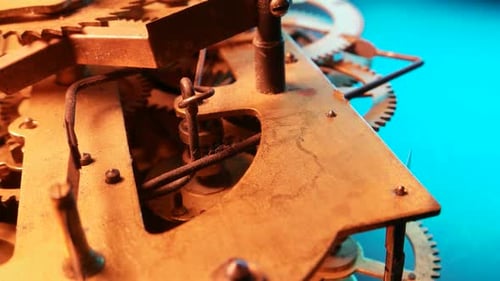 Macro Shot of a Clockwork Mechanism