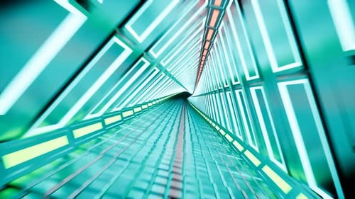 Neon Tunnel Abstract Background