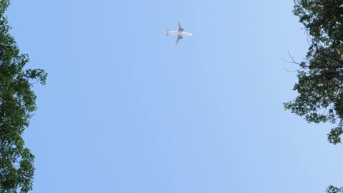 Avion de ligne commercial volant dans le ciel