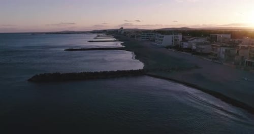 Aerial View of Palavas Les Flots French Coastal Town Near Montpellier