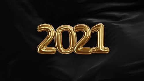 Elegant 2021 Golden Balloon New Year Title Animation