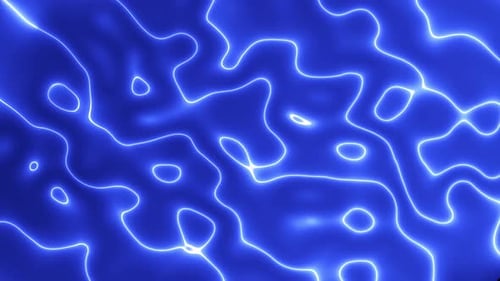 Seamless Looping Abstract Blue Neon Flowing Lines Background