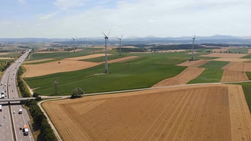 Wind Turbines Enegry Nature Road Highway