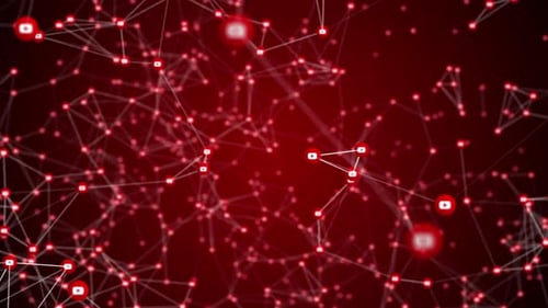Youtube Réseaux sociaux Réseau de données cloud Seamless Loop 4K Plexus Style