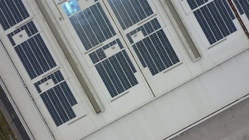 Solar power station on factory rooftop