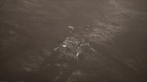 Advanced Mars Rover Explores Red Planet Landscape