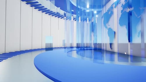 Modern 3D Virtual News Studio Opener Animation
