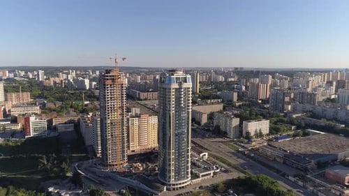 Aerial view of Multi-storey buildings in the city 07