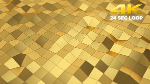 Seamless Golden Geometric Wave Background Loop