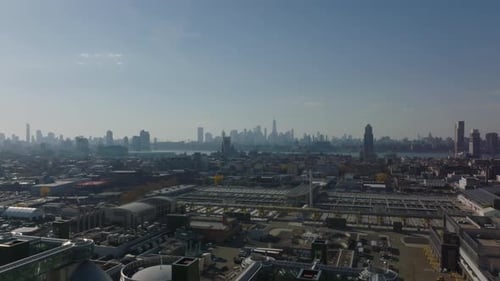 Aerial View of Urban Cityscape Skyline
