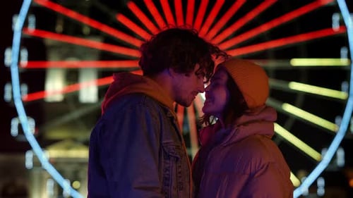 Happy Couple Smiling at Romantic Date