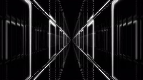 Black White Tunnel 4K