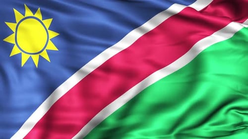 Realistic Namibia Flag Waving Seamless Loop