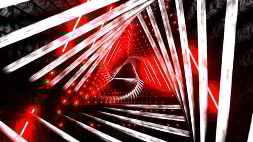 4K Looped 3D animation, seamless abstract red glowing neon lamps. Futuristic background