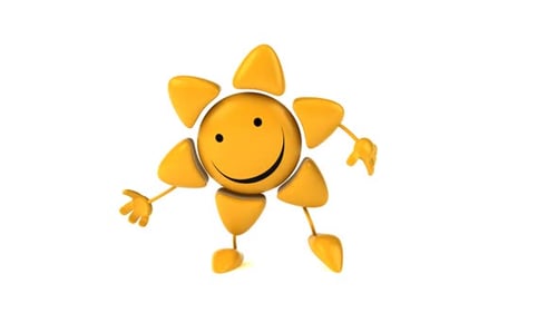 Fun 3D cartoon sun dancing