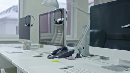 Leeres Büro des Call Centers