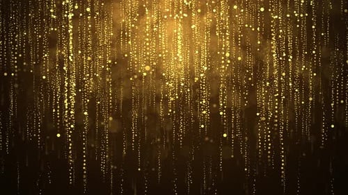 Shimmering Golden Glitter Particles Falling Background