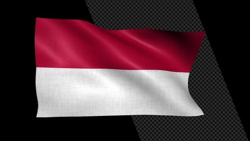 Realistic Waving Flag of Indonesia Animation
