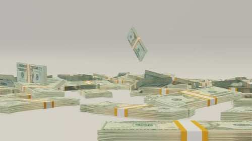 Falling Stacks of Twenty Dollar Bills Animation
